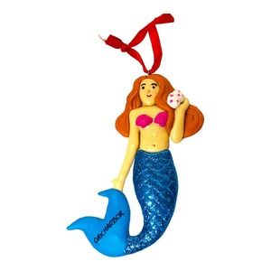 Cape Shore OAK HARBOR Mermaid Aqua Blue Resin Decorative Hanging Ornament